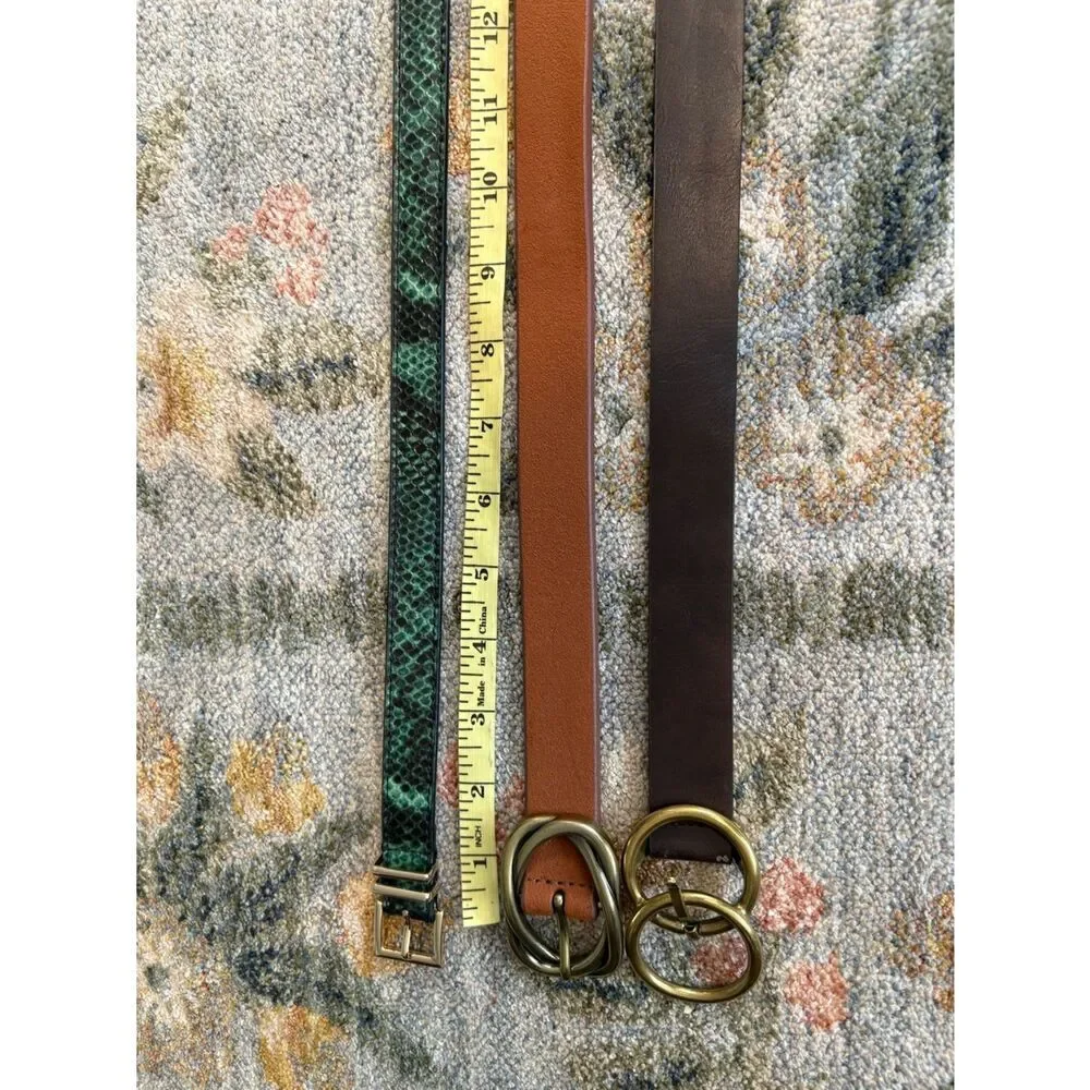 Banana Republic and Talbots Size Large Lot of 3 Synthetic Leather Belts